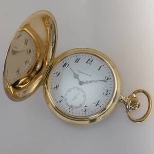 懐中時計 14K 金無垢 スイス Chronometer スプリング デテント式 約142g 約60mm