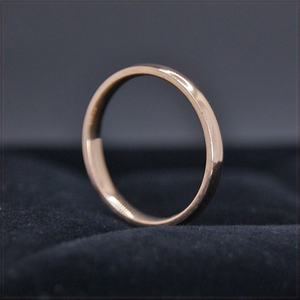 [RING] Rose Gold Plated Stainless Smooth Simple スムース シンプル ローズゴールド 2mm 甲丸スリム リング 26号 (1.2g) 【送料無料】