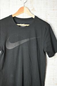 ☆US古着 NIKE ナイキ DRI-FIT スポーツ 速乾 Tシャツ プリント ブラック黒【S】コットンポリ　　　　　◆2957◆