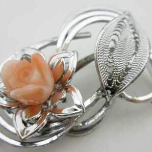 【TOP】珊瑚 サンゴ ブローチ 帯留め 和装小物 ルース 根付 i571.