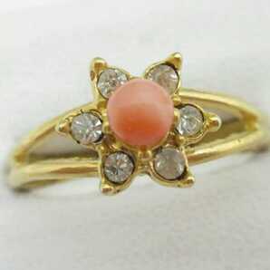 【TOP】珊瑚 サンゴ 12号~フリーサイズ 指輪 リング ルース 根付 d853.