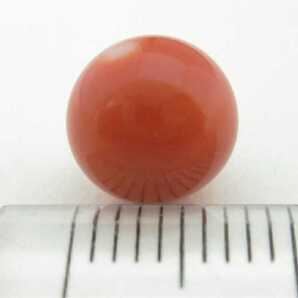【TOP】桃珊瑚 サンゴ 8.2mm 片穴ルース リング ペンダントトップ 指輪 ブローチ 根付 j518.