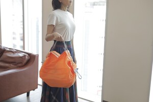 2wayエコバッグ リュック ショルダーバッグ トートバッグ オレンジ