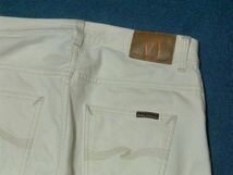 中古 良品★Nudie Jeans ヌーディージーンズ W31 L30 白 オフホワイト ルーズフィット パンツ_画像3