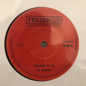 【極美品】The Jamaicans / Dedicated To You / Things I Said To You 7inch EP