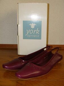 【未使用保管品】★ york terrace /ヨークテラス★バックストラップ ミュールサンダル （22.5）小売価格：￥22、000 PL　