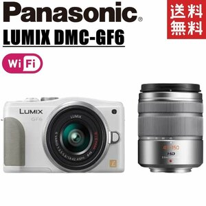 パナソニック Panasonic LUMIX DMC-GF6 ダブルレンズセット ホワイト ミラーレス 一眼レフ カメラ 中古