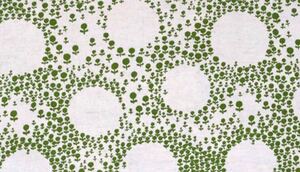 ハンドメイド 生地 綿麻キャンバス れんげ畑 グリーン 1m