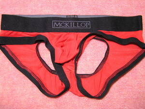 即決新品 McKillop Sexy Male Underwear Mesh Bulge Envy バックホール Brief- Glory Lycra 赤色メッシュ 現品表記サイズ　M