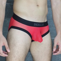 即決新品 McKillop Sexy Male Underwear Mesh Bulge Envy バックホール Brief- Glory Lycra 赤色メッシュ 現品表記サイズ　M_画像8