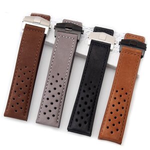 Tag hueur タグホイヤー等 カーフ レザーベルト 22mm