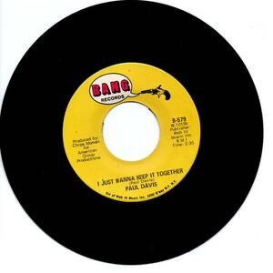 Paul Davis 「I Just Wanna Keep It Together/ Pollyana」 米国盤EPレコード