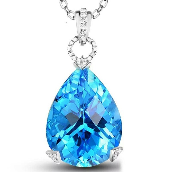 high-class drop of water blue necklace