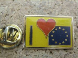I LOVE EU ヨーロッパ連合　国旗　ピンバッジ