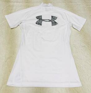 * Under Armor * heat gear big Logo compression mesh mok short sleeves T-shirt LG white series soccer MSC6827