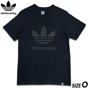 国内正規品■adidas skatebording (アディダス スケートボーディング) CLIMALITE トレフォイル ロゴ 半袖 Tシャツ 黒ブラック O XL