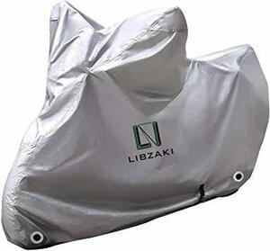 M-L LIBZAKI 高品質 バイクカバー 厚手M-Lサイズ 209 cmまで対応 バイク用車体カバー 収納袋付き（銀）