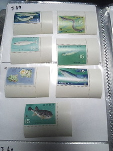  unused stamp seafood series 7 kind 15 jpy 