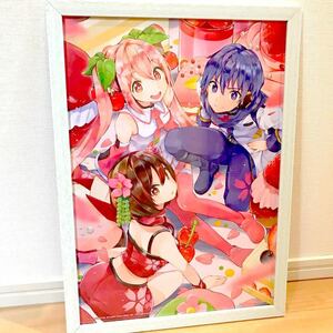 【送料無料】 初音 ミク 桜ミク フレーム 額 入り A3 描き下ろし ポスター (つるしまたつみ) 桜ミクくじ VOCALOID ボーカロイド ボカロ