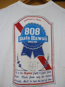 即決　ハワイ　808　Skate Hawaii　20周年記念　Ｔシャツ　白色　ＸＬ