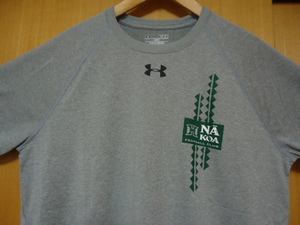 即決　ハワイ　アンダーアーマー　ハワイ大学　アメフト　Ｔシャツ　グレー色　Ｍ　ポリ素材　②