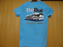 即決　ハワイ　The Bus　Ｔシャツ　水色　Ｓ　バス _画像3