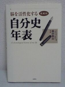 脳を活性化する自分史年表 ★ 藤田敬治 ◆ プライベート史料 生年月日 入学 卒業 就職 結婚 出産 転居 人生の節目節目の大きな出来事を記す