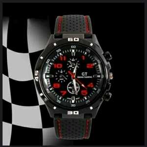 新品　腕時計　黒 赤　スポーツ　ビジネス　1