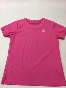  free shipping * short sleeves T-shirt *adidas Adidas * pink * mesh *L size *#30423mtj130