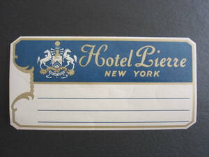 Лейбл отеля ■ Пьер ■ Пьер Нью -Йорк отель Taj ■ Нью -Йорк