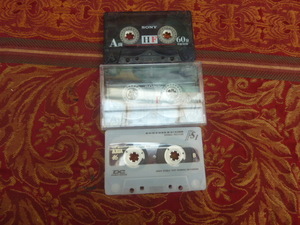 カセットテープ　3本　（SONY　HF　90分、　60分　および　AXIA４６）　問題なし品