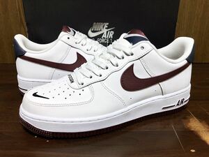 19年製 NIKE AIR FORCE 1 LO '07 LV8 4 ナイキ エアフォース エレベイト AF1 SWOOSH 刺繍【CJ8731-100】WHITE ホワイト マルーン 白 US10.5