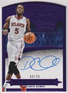 NBA DEMARRE CARROLL AUTO 2014-15 PANINI PREFERRED Autograph BASKETBALL CROWN ROYALE Purple /20枚限定 デマール キャロル 直筆 サイン