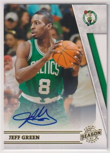 NBA JEFF GREEN AUTO 2010-11 PANINI SEASON UPDATE Signature Autograph BASKETBALL / 199 枚限定 ジェフ・グリーン 直筆 サイン オート