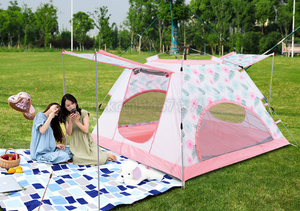 人気のテント屋外フルオートマチック3-4人キャンプ厚い防雨キャンプ子供シーサイドビーチ太陽保護無料乗車 CZ-813