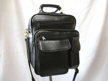 【N536】メンズ ビジネスショルダーバッグ◇BK　2way　H29cm_画像1