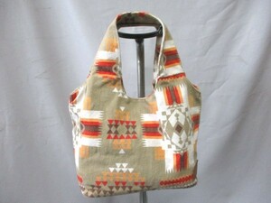 【N541】Kahiko/カヒコ◇くり手トートバッグ　コットン　ベージュ W28cm