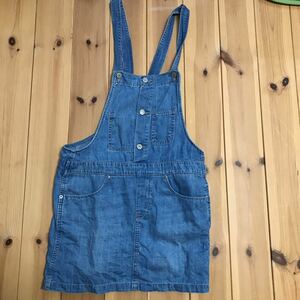 【人気】レア！Levi's/リーバイス サロペット デニム ミニスカート ブルー サイズS レディース 160㎝