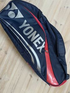 美品 YONEX ラケットバッグ ヨネックス ネイビー ピンク 6本用 シルバーロゴ