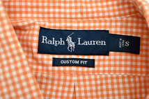 Y-1171★送料無料★超美品★Ralph Lauren ラルフローレン CUSTOM FIT★正規品 ポニー刺繍 ギンガムチェック 半袖 ボタンダウン シャツ Ｓ_画像3