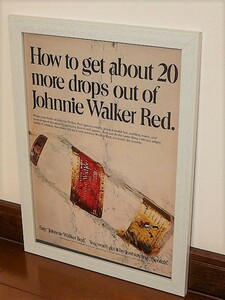 1974年 USA '70s 洋書雑誌広告 額装品 Johnnie Walker Red Scotch Whisky ジョニーウォーカー スコッチ ウイスキー ( A4size・A4サイズ ）