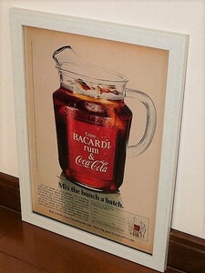 1974年 USA 洋書雑誌広告 額装品 Bacardi rum & Coca-Cola バカルディ ラム・コーク コカコーラ ( A4size・A4サイズ ）