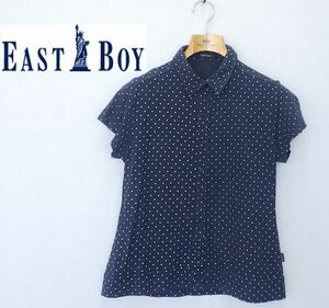 ★EASTBOY*半袖シャツ*サイズ11*レディース*水玉*ネイビー*イーストボーイ*ドット*春夏*　＃3999