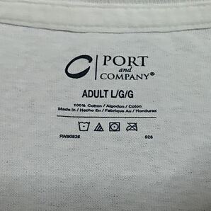 (未使用) PORT and COMPANY // 半袖 プリント コットン Tシャツ カットソー (白) サイズ Lの画像7