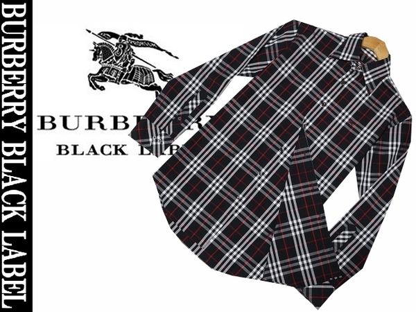 極美品★BURBERRY BLACK LABEL　フルチェックシャツ　　サイズ２