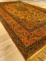 イラン直輸入 ペルシャ絨毯 ナイン産 オールド1980年代 泥染希少作品 152cm×250cm_画像3