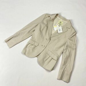  tag equipped Kumikyokuk Miki .k tailored jacket blaser unlined in the back beige lady's size 3*d10