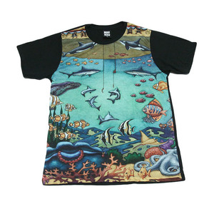 水族館 サメ 海 サンゴ 魚釣り 熱帯魚 フィッシング ストリート系 デザインTシャツ おもしろTシャツ メンズTシャツ 半袖 ★E895M