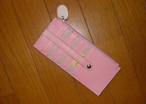 カード１４枚 たっぷり収納ファスナーポケット付き カード入れ ピンク 