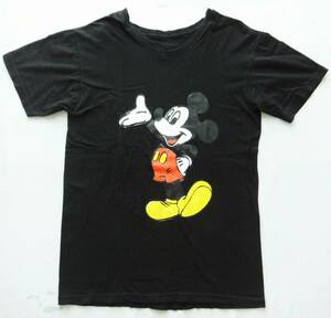 ミッキーマウス プリント Tシャツ 90's～00年 ボディ ディズニー 12　　Disney Vネック 半袖Tシャツ ミッキー ヘインズ ボディ